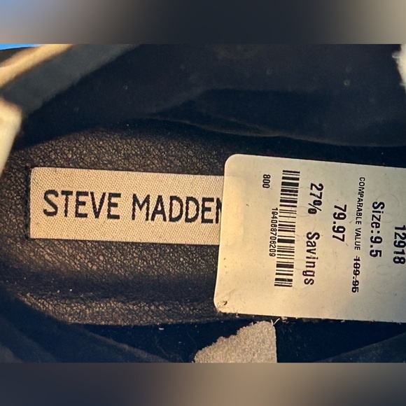 Steve Madden White Lace-Up Side Zipper Leather Combat Boots Size 9 1/2 - Picture 8 of 12